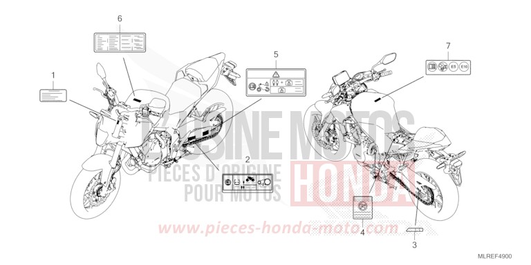ETIQUETTE DE PRECAUTIONS de Hornet 500 GRAPHITE BLACK (NHB01) 2026